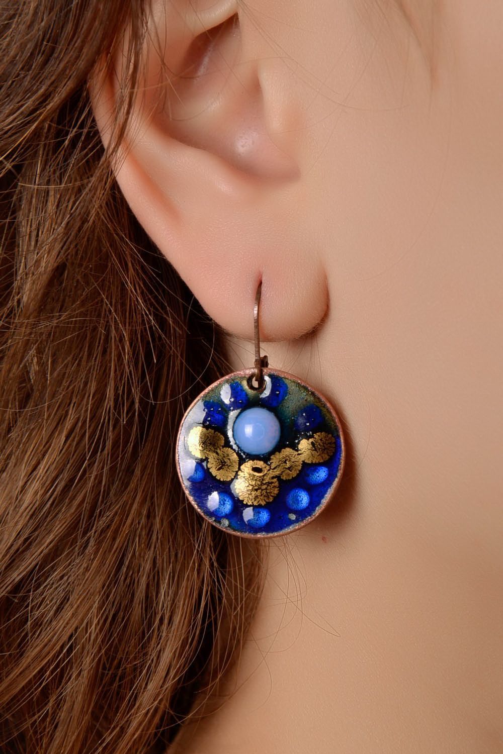 Blue copper earrings photo 4