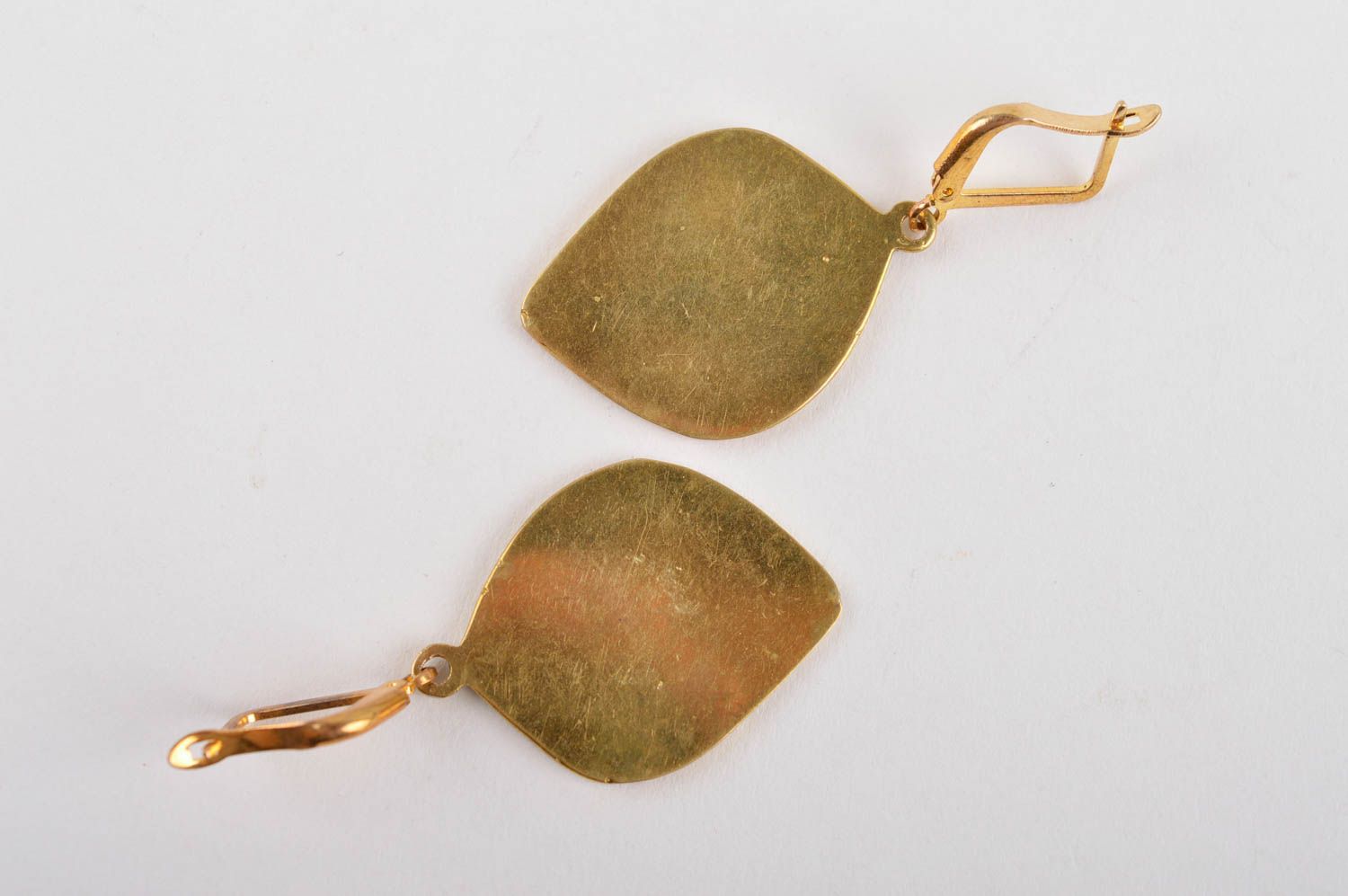 Handmade natural stone earrings bright long earrings brass accessory gift photo 5