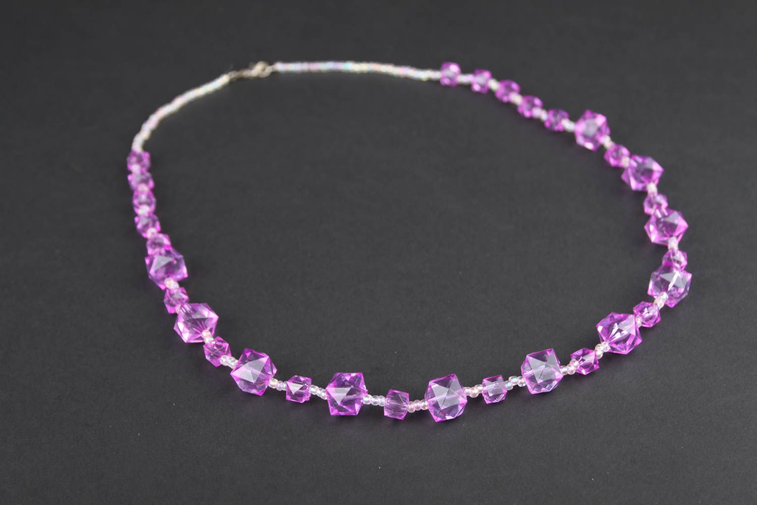 Handmade pink thin jewelry stylish designer necklace beaded elegant necklace photo 2