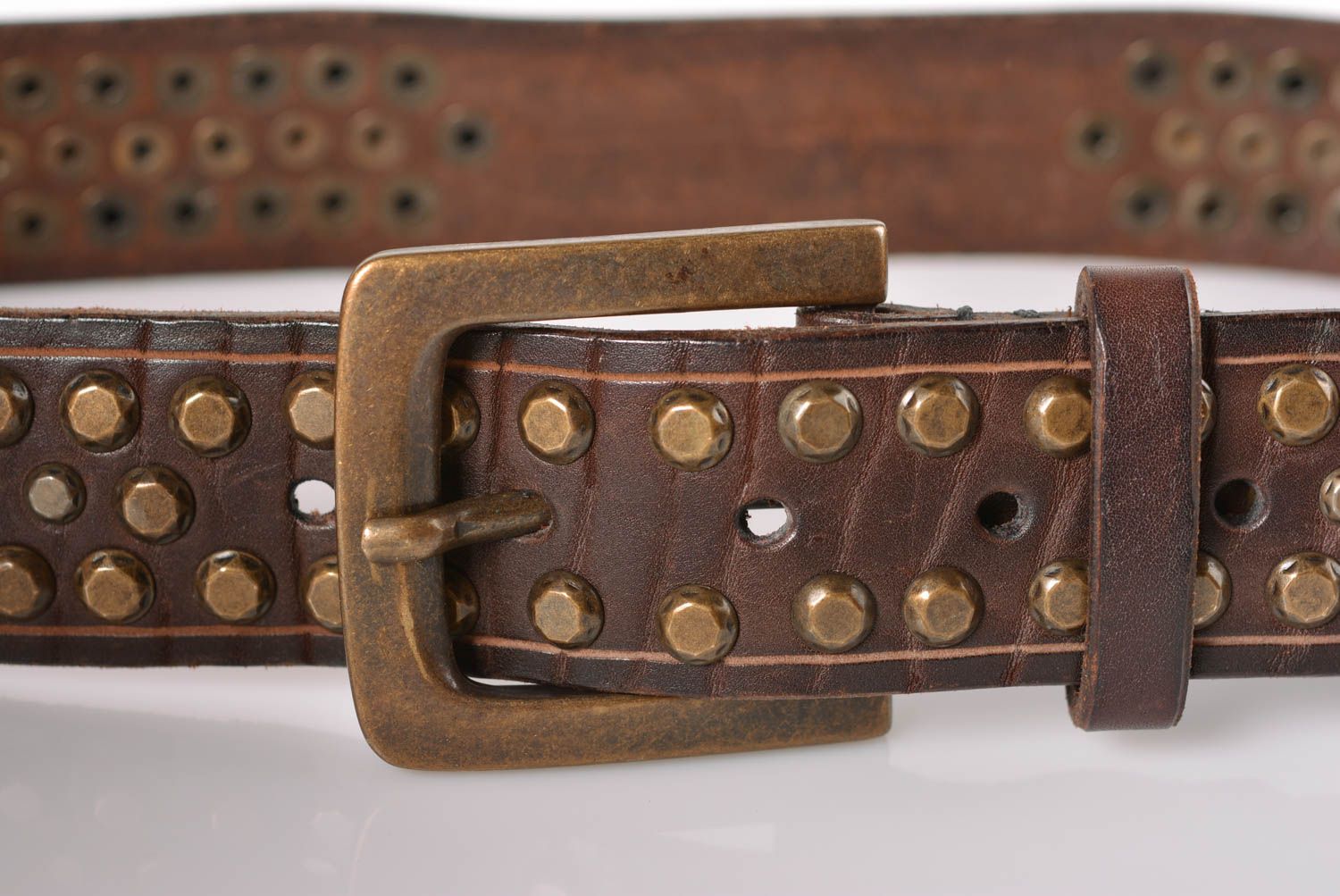 Cinturón de cuero hecho a mano bonito ropa masculina accesorio de moda foto 2
