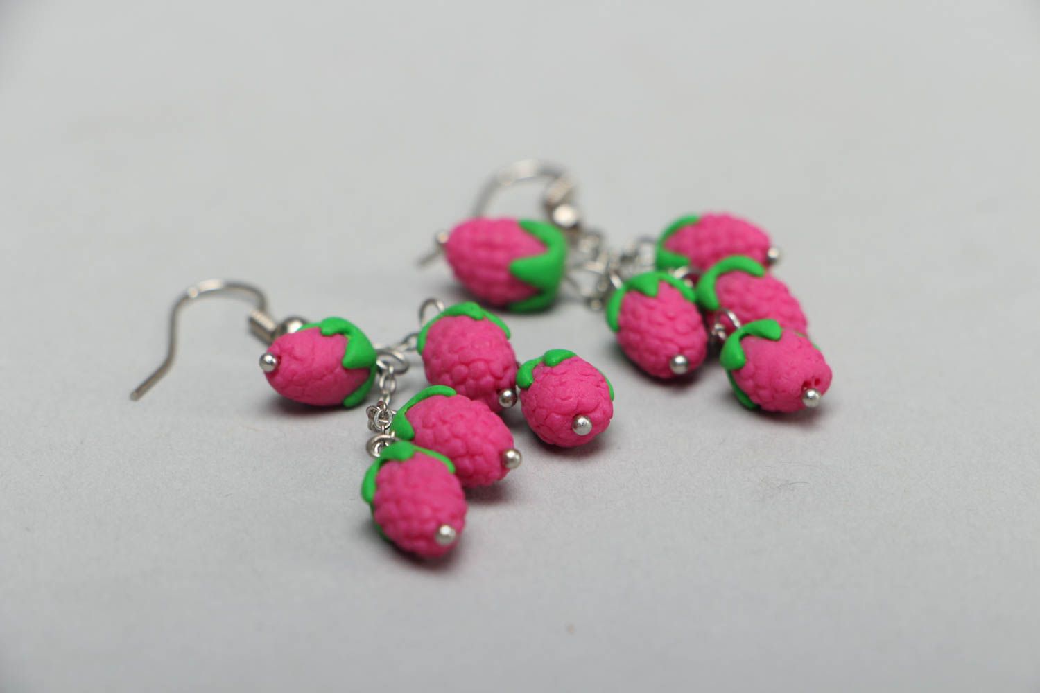Earrings with plastic charms Berries photo 2