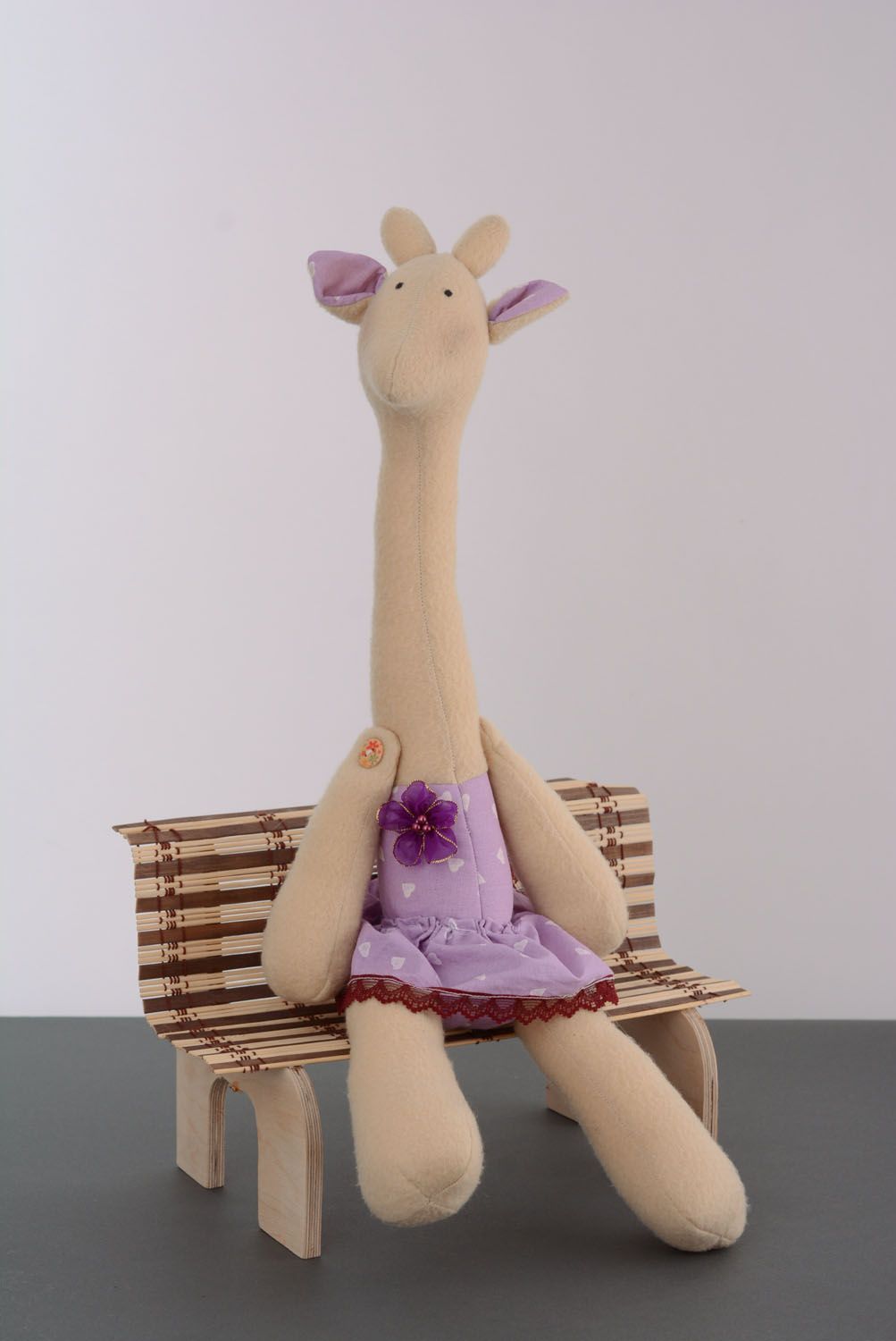 Brinquedo macio de tecido feito à mão Girafa  foto 1