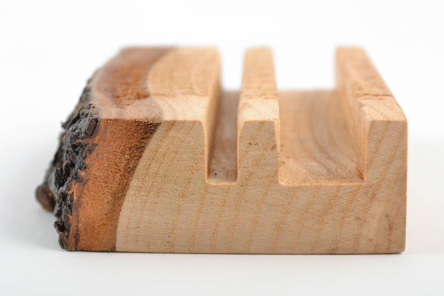 Handmade Handyständer aus Holz praktisch schön ungewöhnlich stilvoll öko rein foto 2
