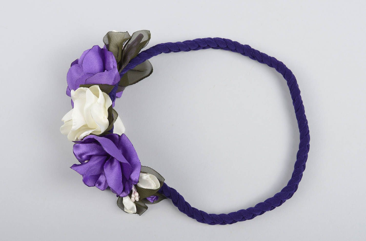 Haarschmuck Blüte handgemacht Haarband Blumen Accessoire für Kinder zweifarbig foto 4