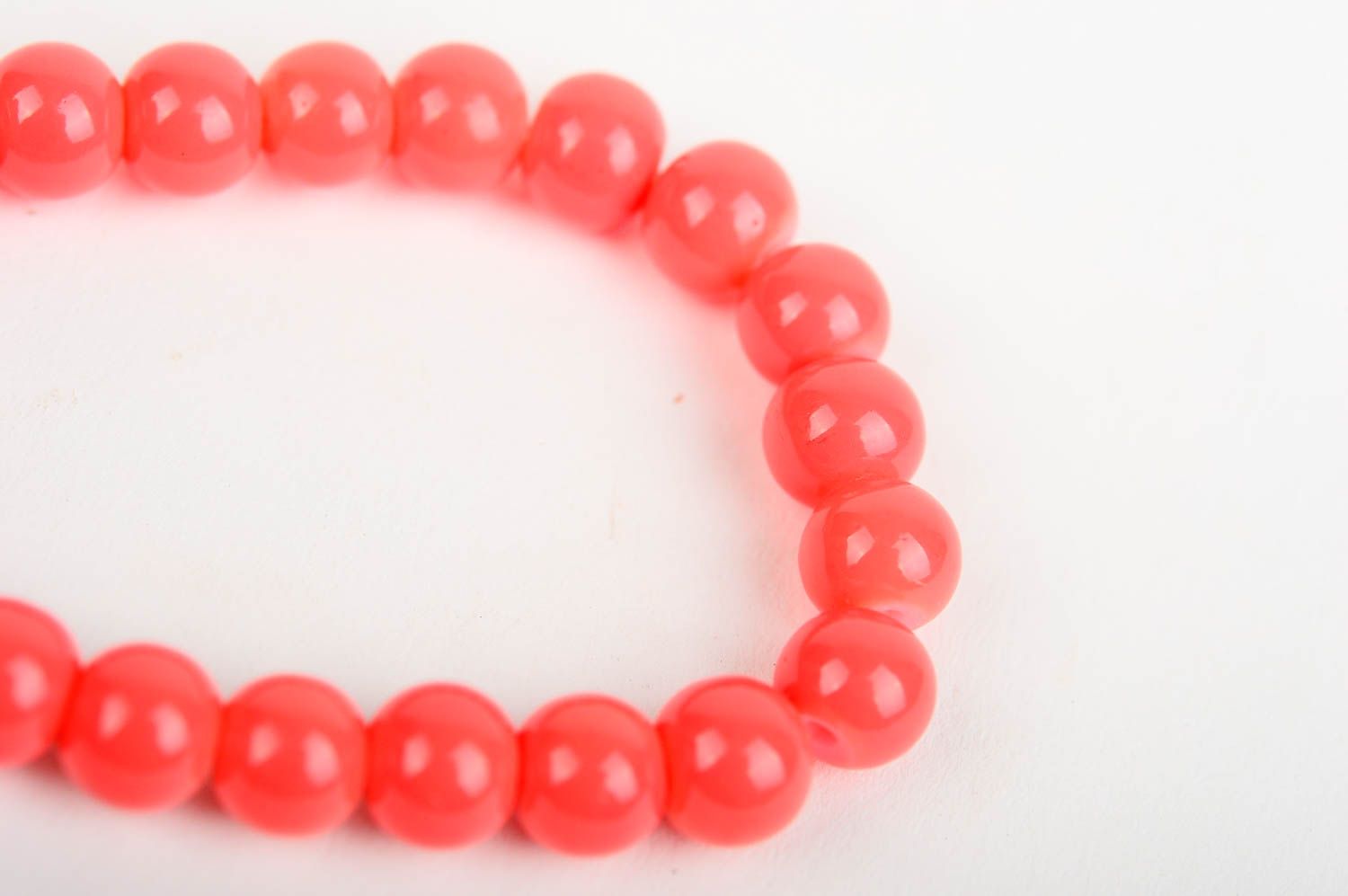 Simple style red beads everyday elastic bracelet for teen girls photo 5