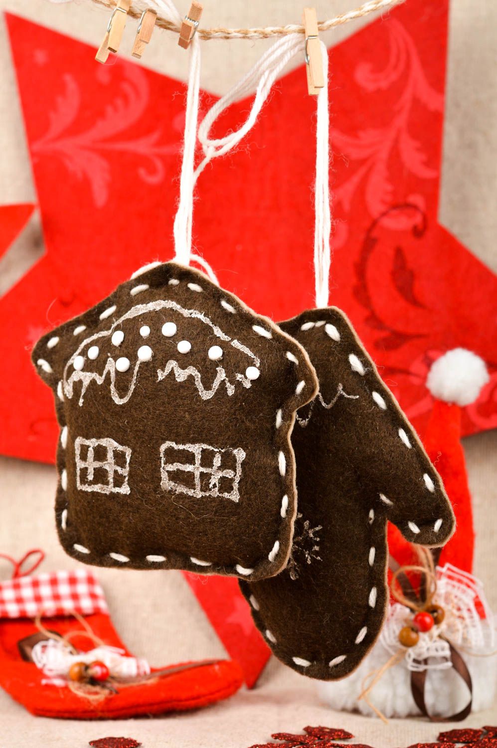 Decoraciones navideñas artesanal elementos decorativos regalo original foto 1