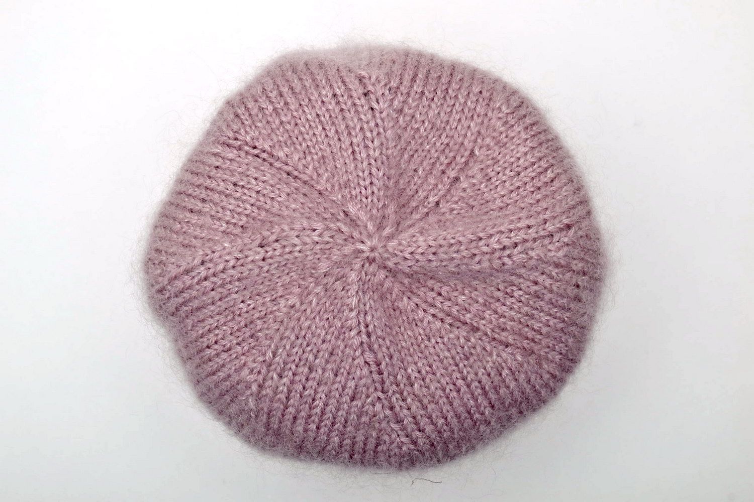 Light-purple children's knitted hat photo 4