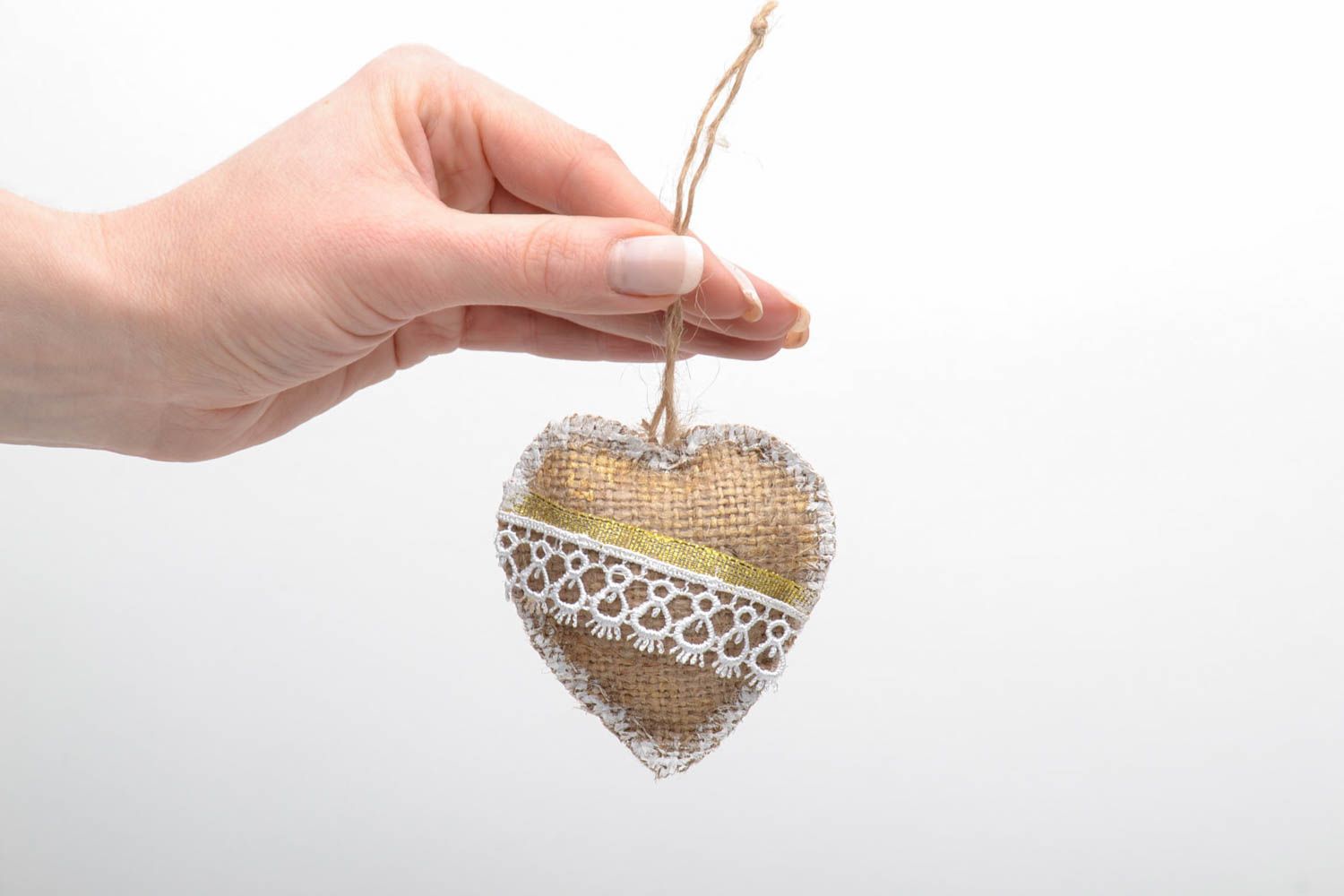 Interior heart pendant with lace photo 7