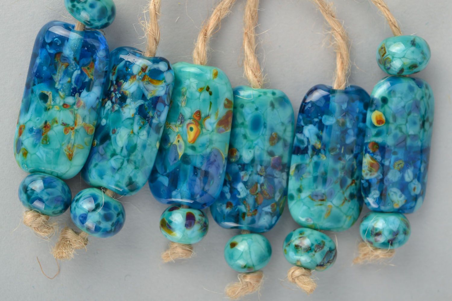 Beautiful beads made of glass photo 2