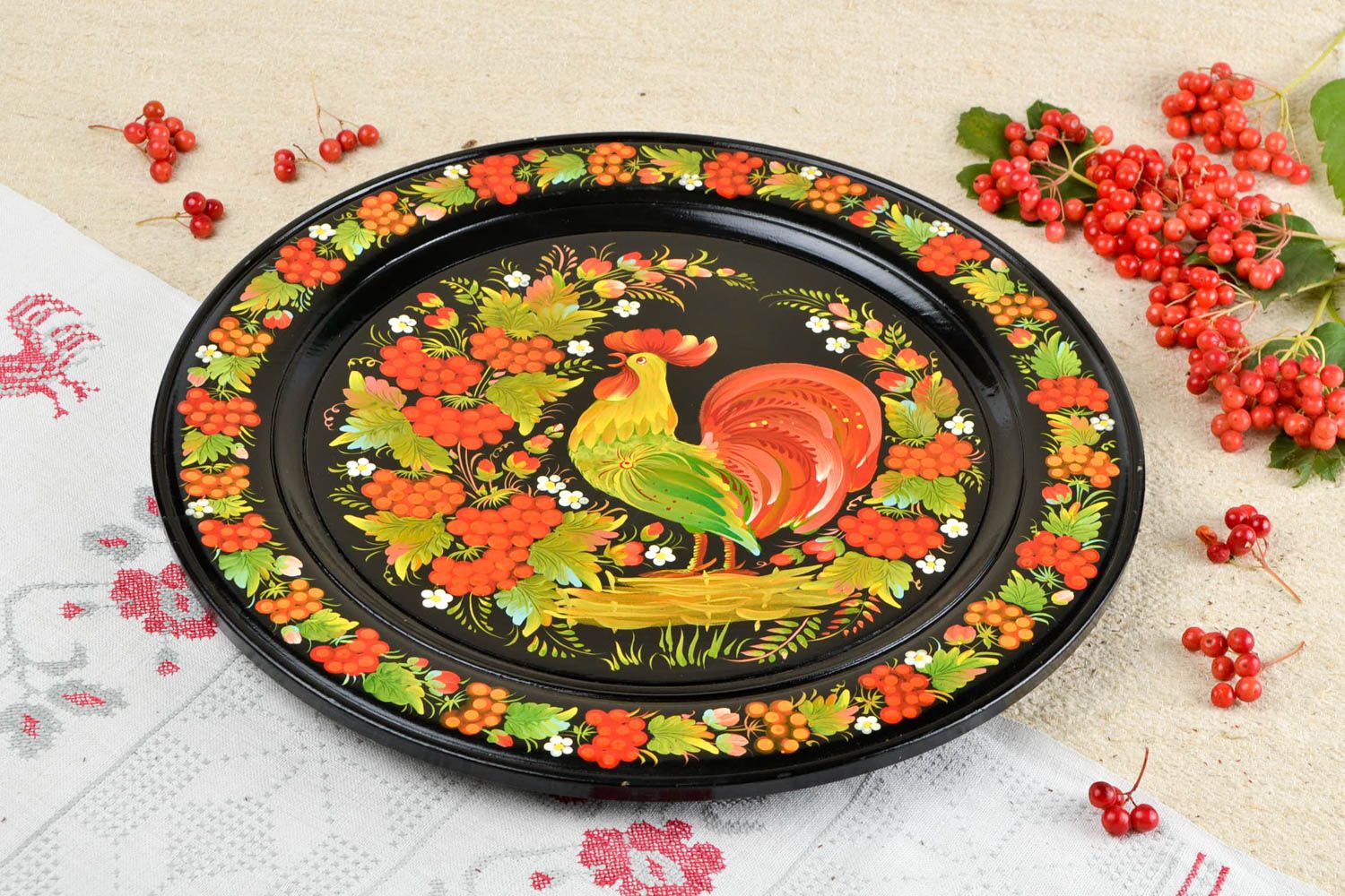 Handmade designer wooden plate stylish beautiful souvenir decorative use only photo 1