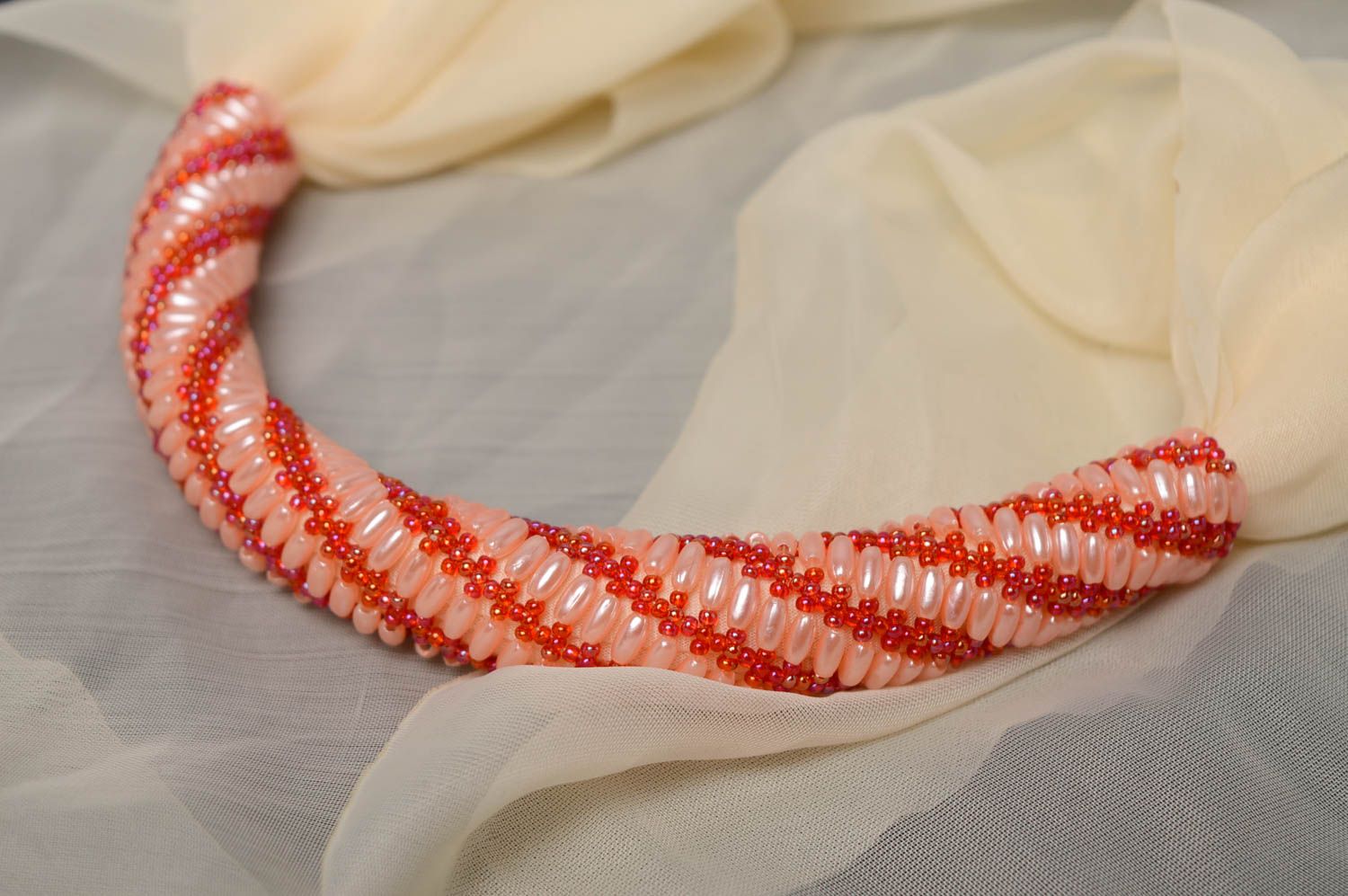 Handmade Litze aus Glasperlen für Schal foto 1