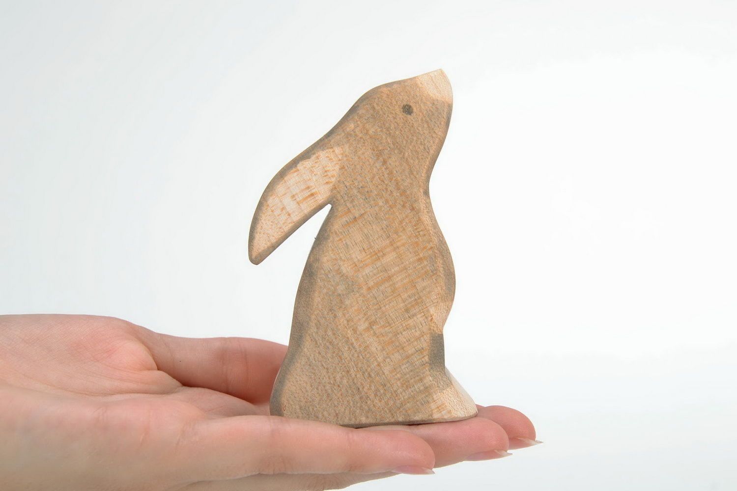Statuette cut from wood by hand Rabbit photo 2