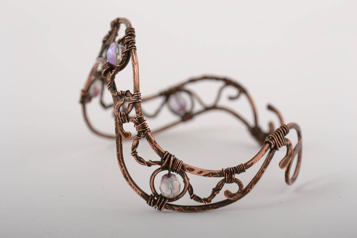 Bracelet wire wrap Bracelet cuivre fait main Accessoire femme en métal  photo 3