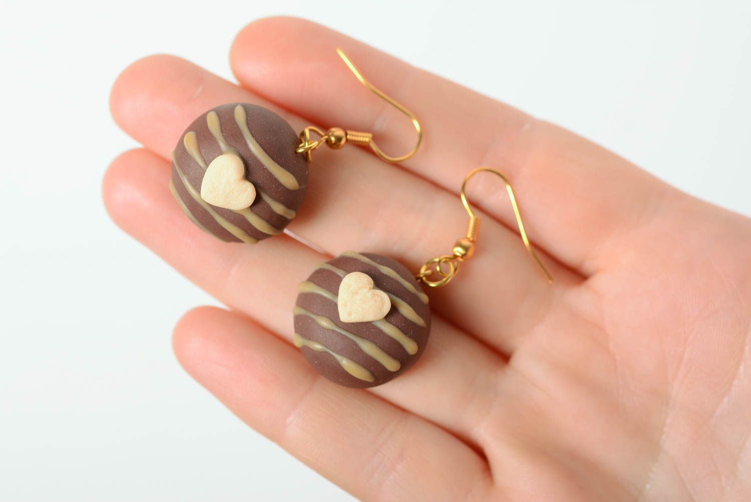 Bonbons Ohrringe aus Polymer Ton schön leicht Damen Schmuck handgeamcht foto 3
