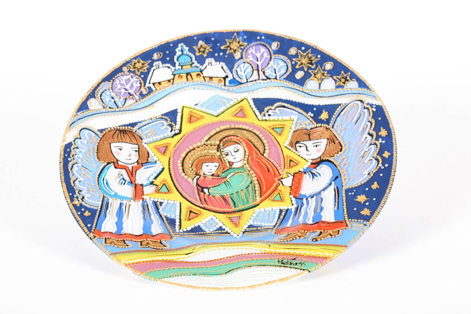 Decorative painted plate Christmas photo 2