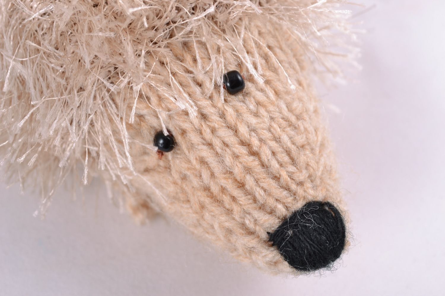 Soft knit toy of beige color Hedgehog photo 3