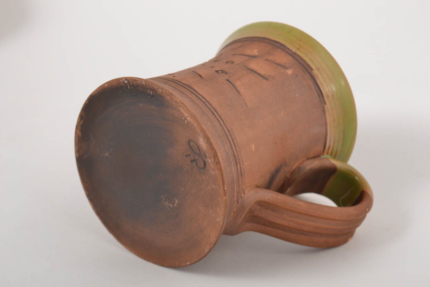 Becher aus Ton handgemacht Keramik Trinkbecher praktisch Geschenk für Mann foto 5