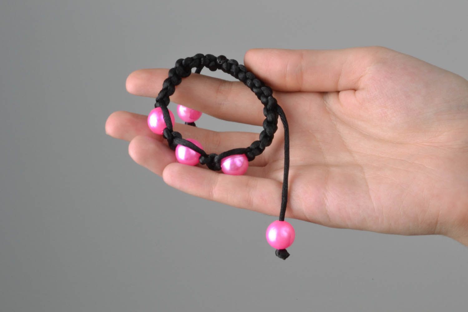 Bracelet with pink beads  photo 5
