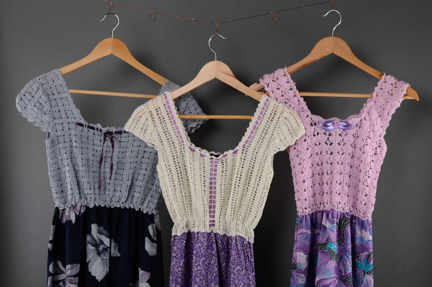 Handmade dress with crochet top photo 5