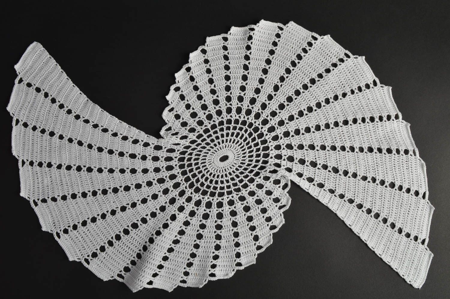 Unusual handmade delicate knitted crochet doily decoration for table photo 1