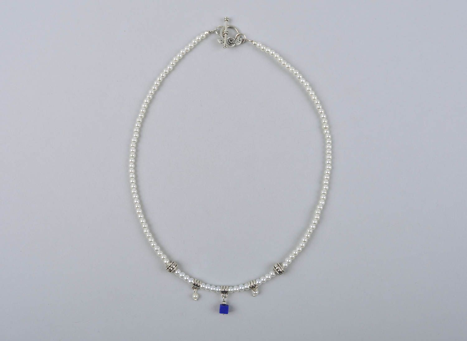 Collar con cuentas artesanal con perlas regalo original accesorio de mujer  foto 2