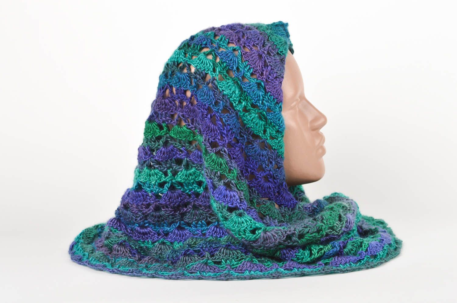 Damen Halstuch handmade Schal aus Wolle Accessoires für Damen  farbig und grell foto 3