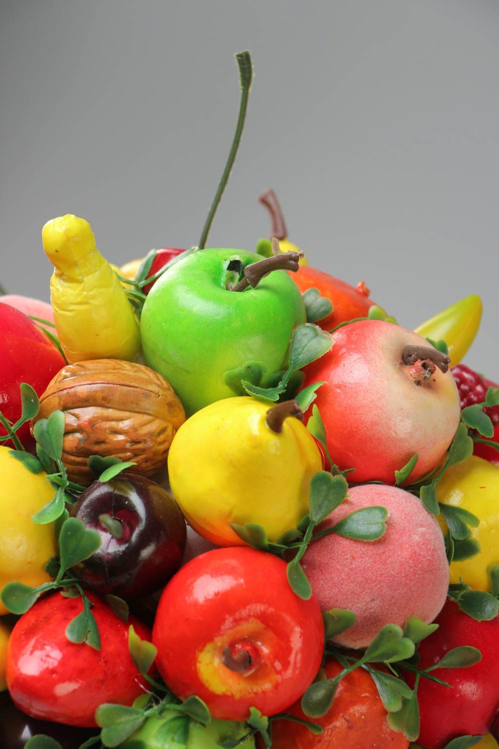 Topiario artificial de frutas en maceta artesanal decoración original para casa foto 4