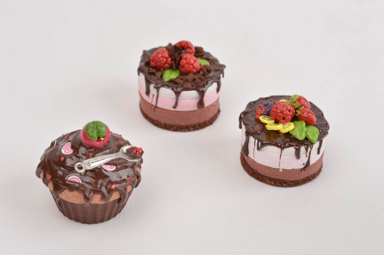 Mini figurines faites main Décoration couverts gâteaux Déco cuisine 3 pièces photo 2