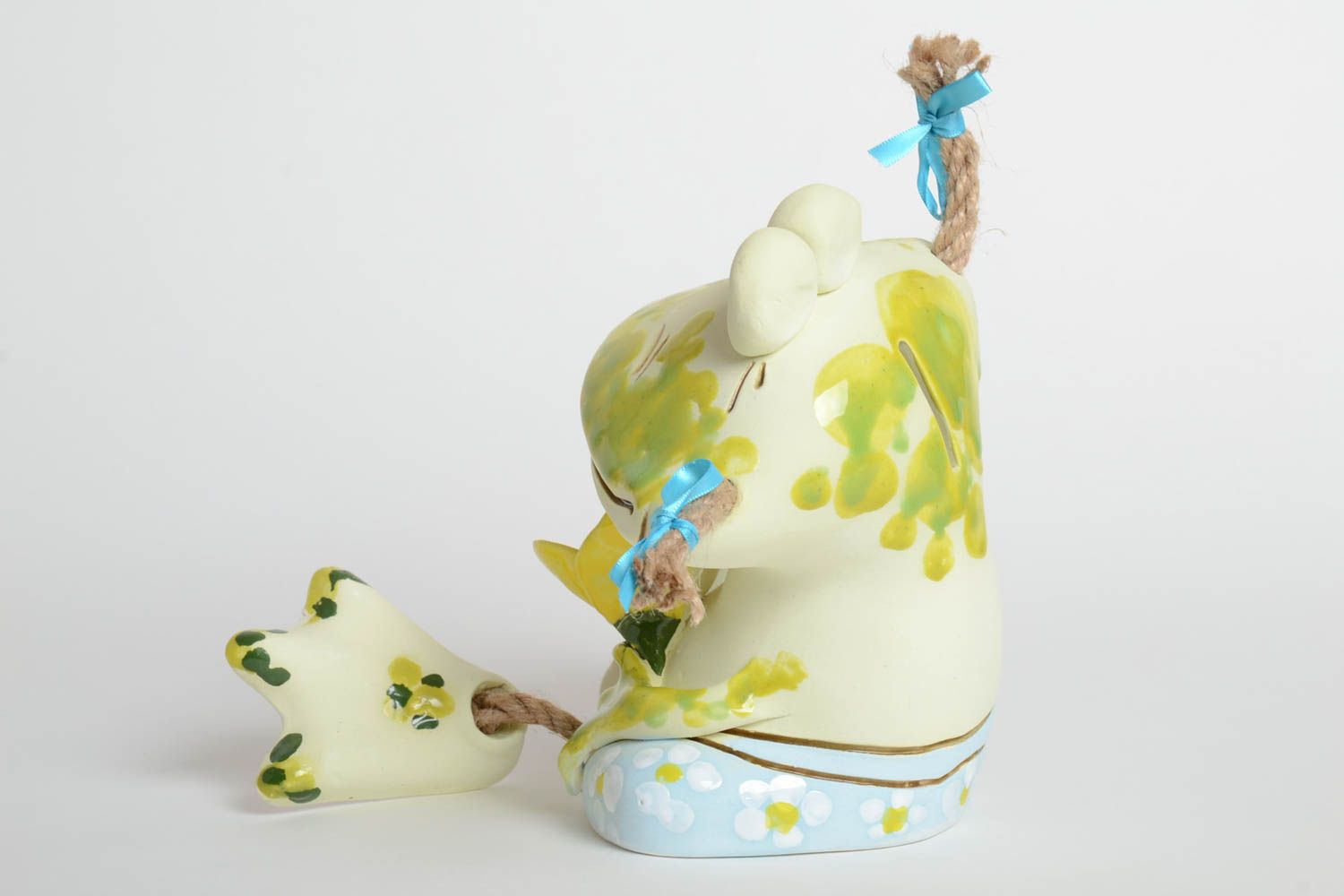 Handgemachte Keramik lustige Spardose Ton Deko Spardose für Kinder Frosch foto 5