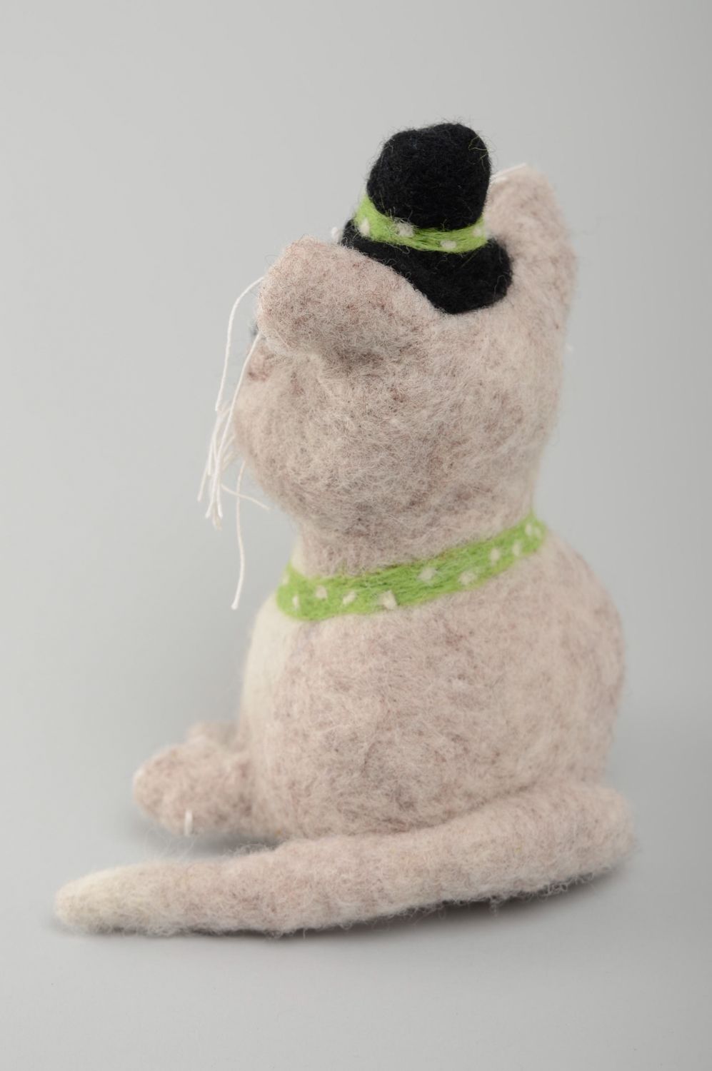 Felted wool toy Inspector Cat photo 3
