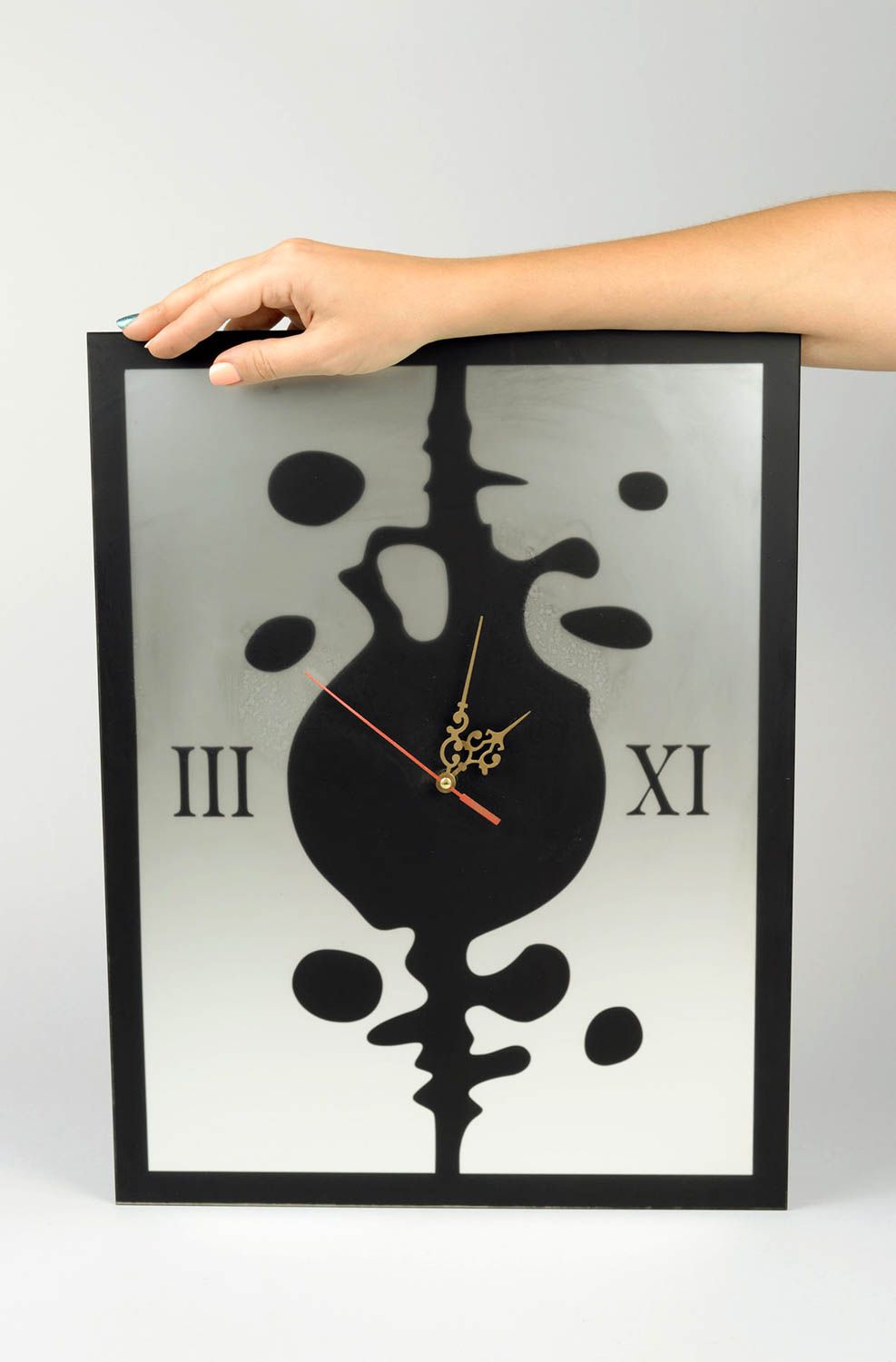 Horloge murale fait main Horloge déco en verre Accessoire maison design photo 3