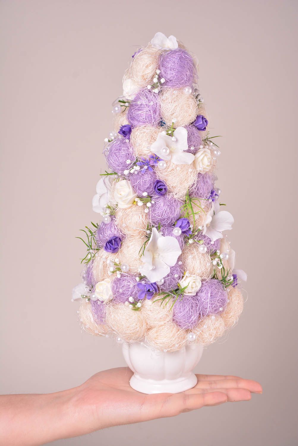 Table decorative tree white-lilac wedding topiary xmas gift decorative use only photo 2