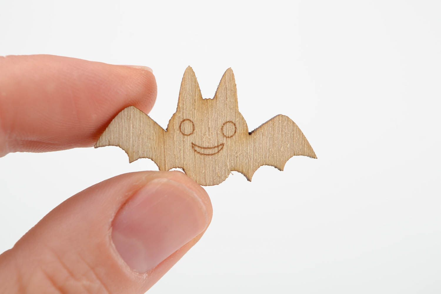 Handmade Holzartikel zum Gestalten Scrapbook Material Deko Figur Fledermaus  foto 2