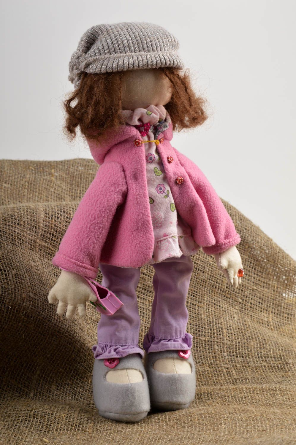 Кукла ручной работы оригинальная кукла из ткани стильная мягкая кукла девочка фото 1