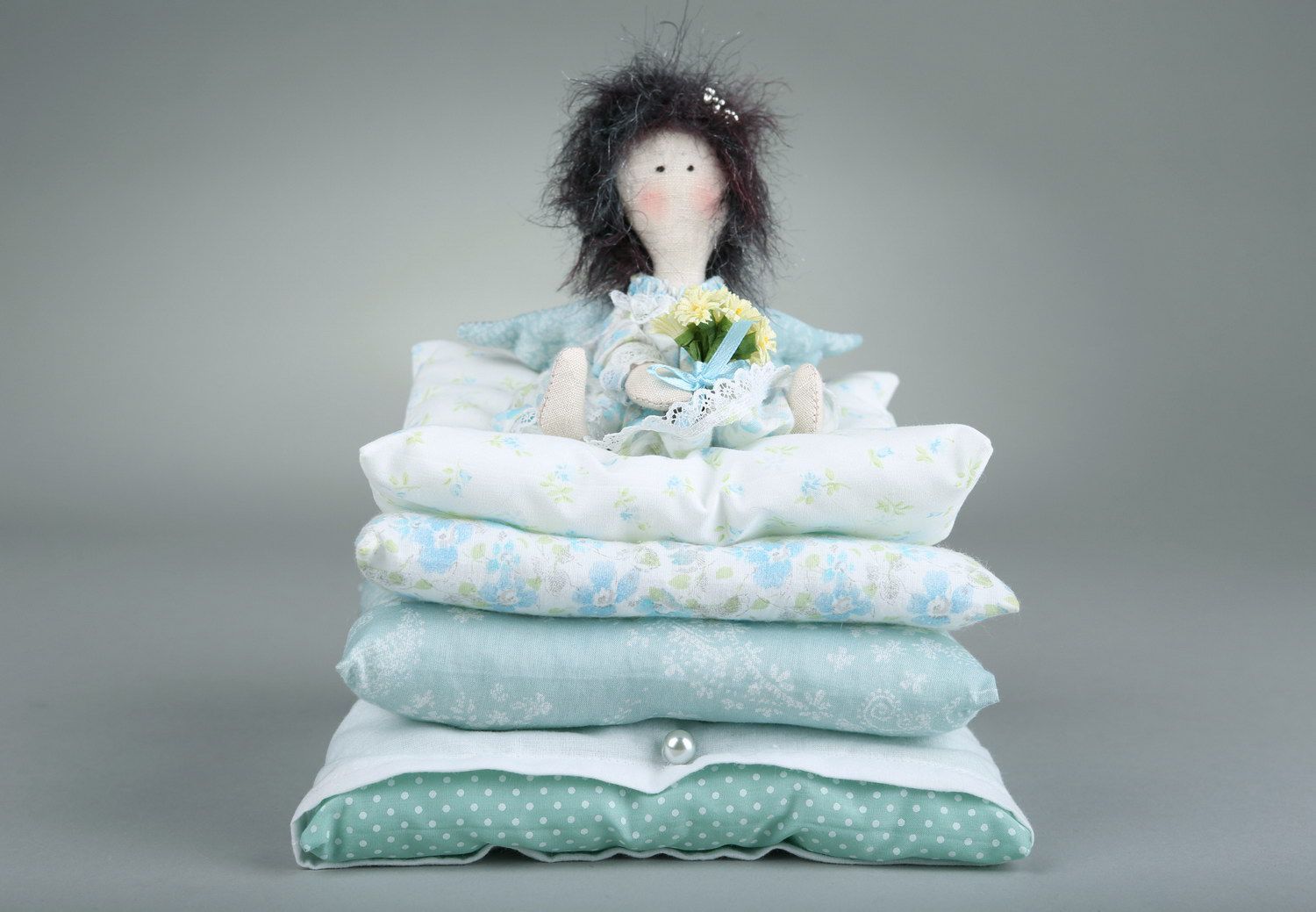 Tilde doll The princess on a pea in blue colors photo 1