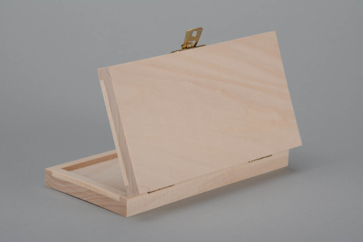 Wooden box blank with a lock photo 3
