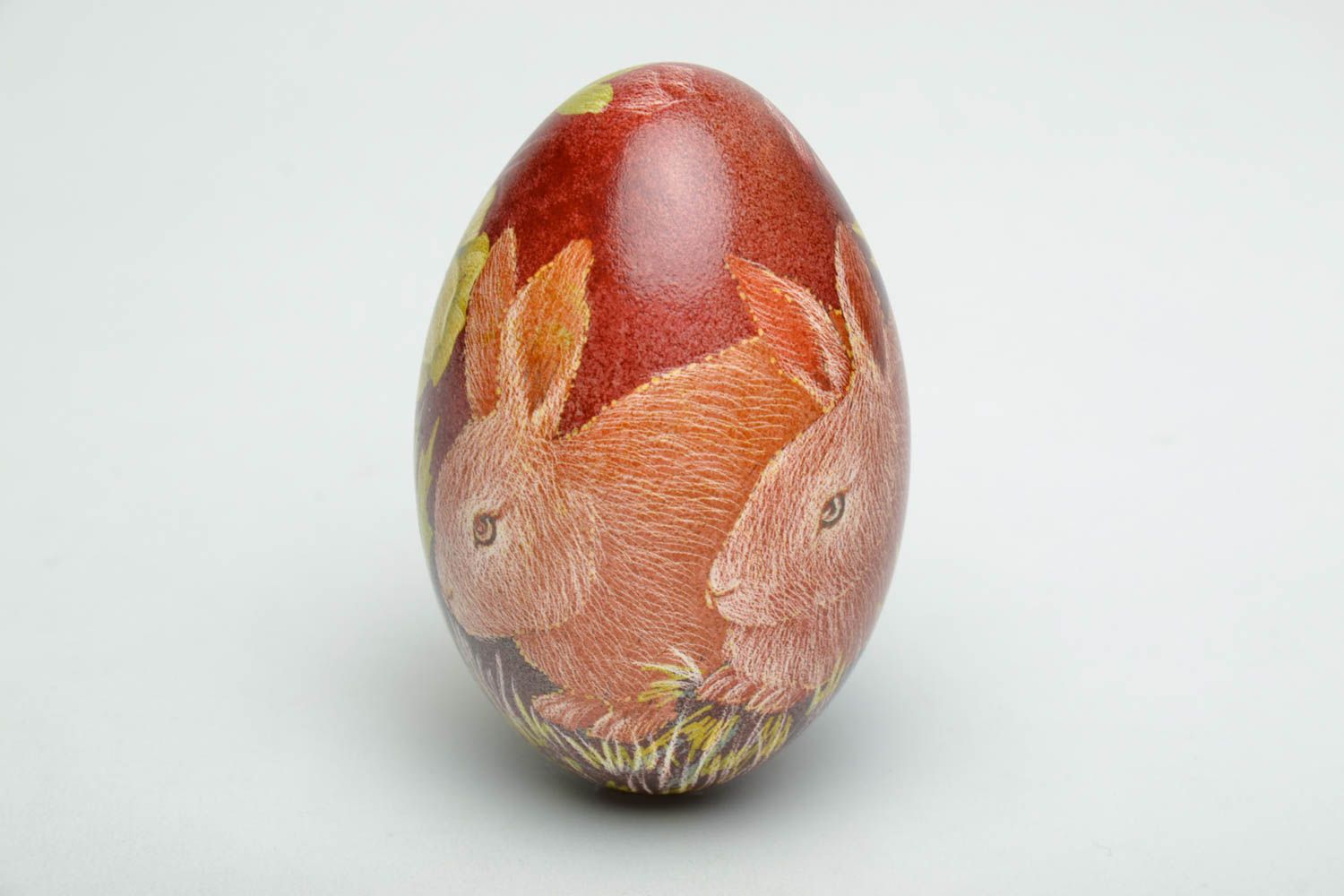 Пасхальное яйцо ручной работы авторское Кролики фото 2
