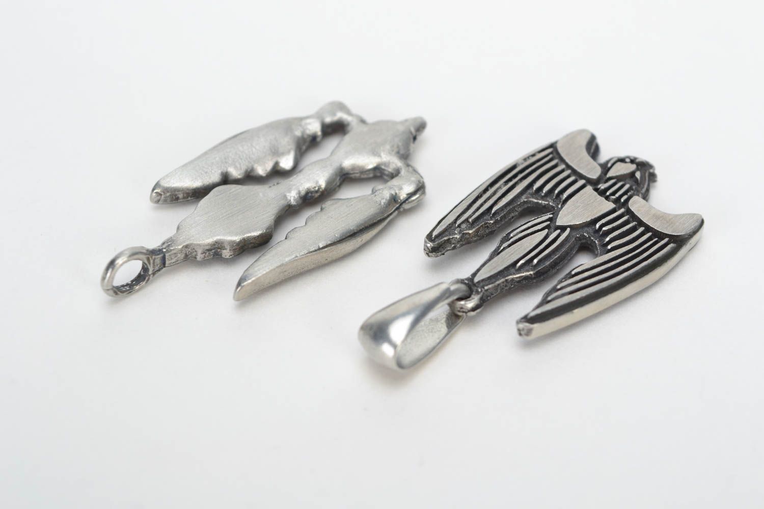 Beautiful designer unusual DIY metal blank pendants set 2 pieces photo 3