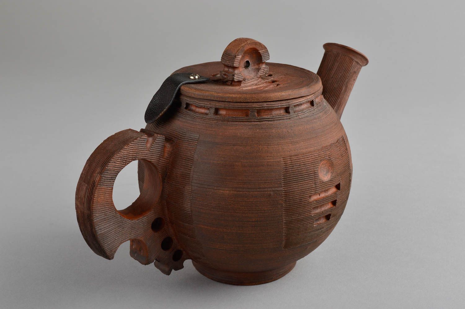 Керамический заварник ручной работы заварник из глины заварник для чая и кофе фото 3