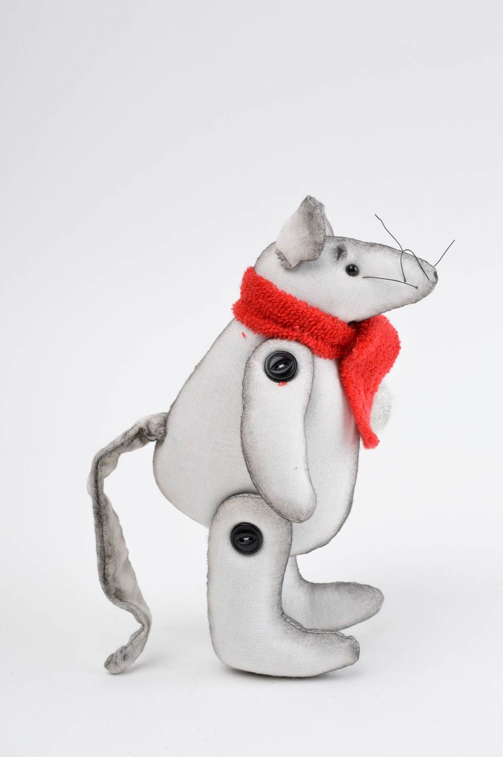 Игрушка мышка ручной работы детская игрушка с шарфиком мягкая игрушка красивая фото 3