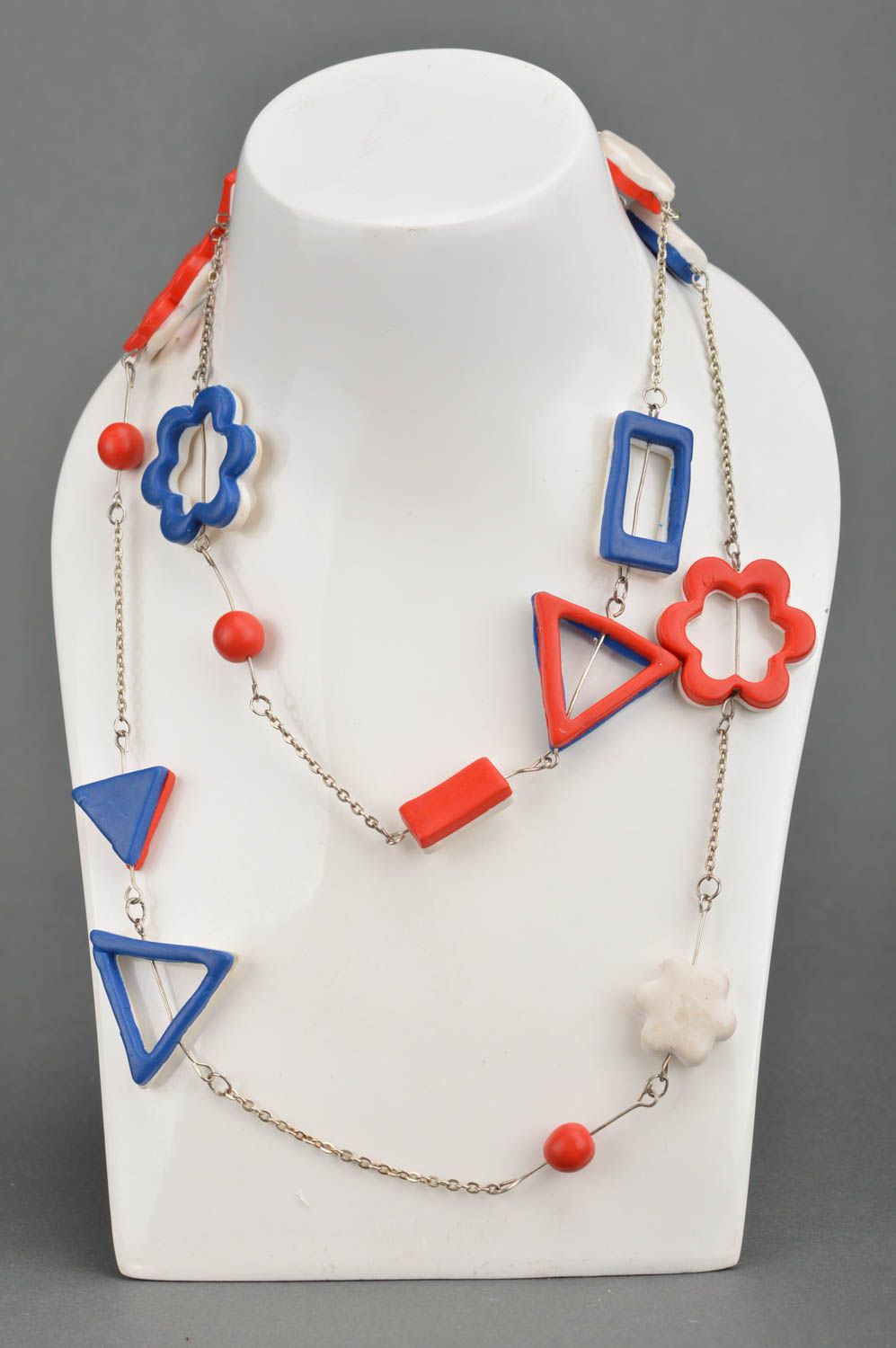 Polymer clay handmade beautiful designer necklace stylish accessory for girls photo 2