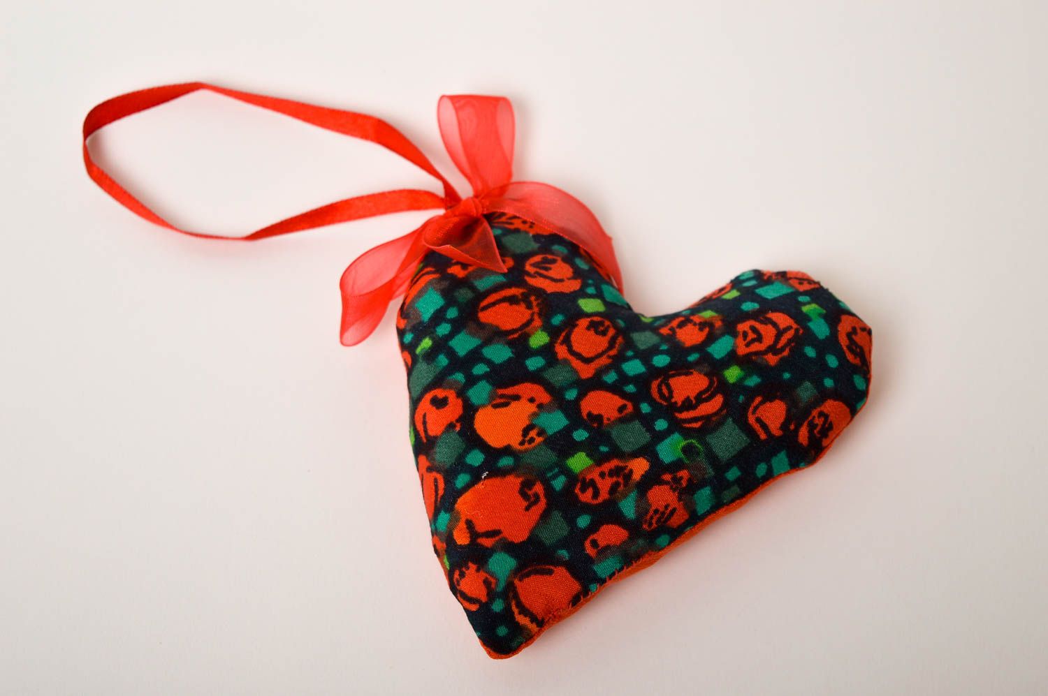 Coeur doux fait main Suspension décorative originale en tissu Petit cadeau photo 2