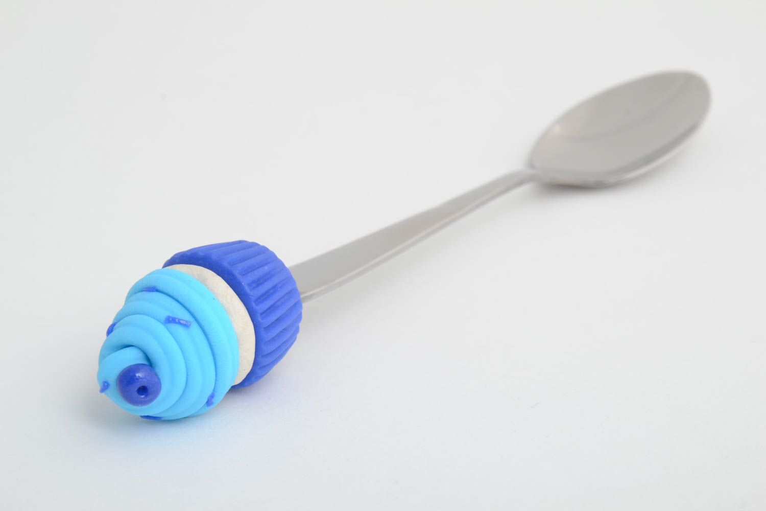 Handmade teaspoon made of polymer unusual gift designer spoon decorating ideas  photo 2