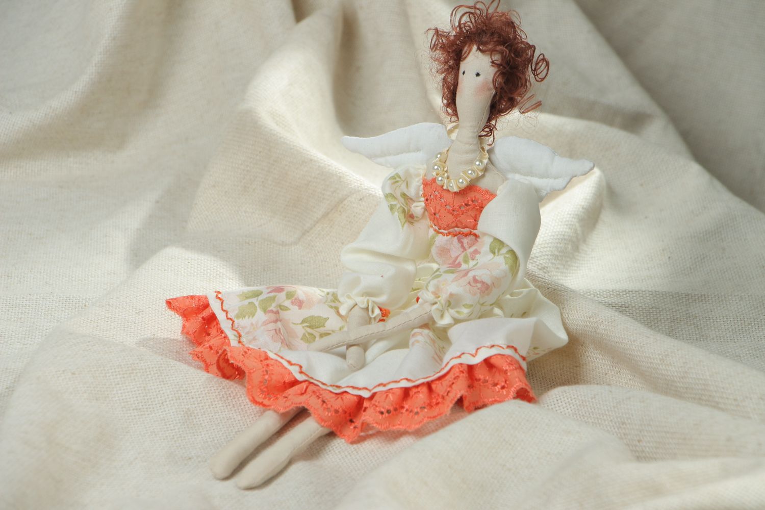 Muñeca de trapo ángel textil foto 5