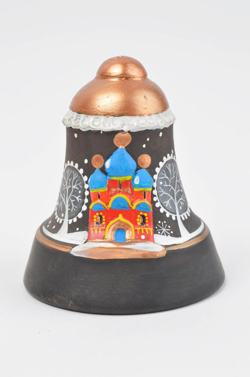 Unusual handmade painted clay bell ceramic bell designs interior decorating photo 2