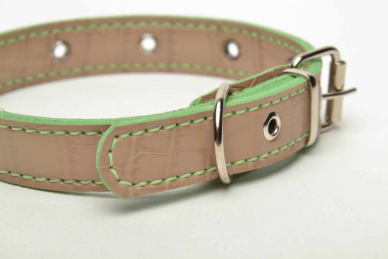 Artificial leather dog collar photo 4