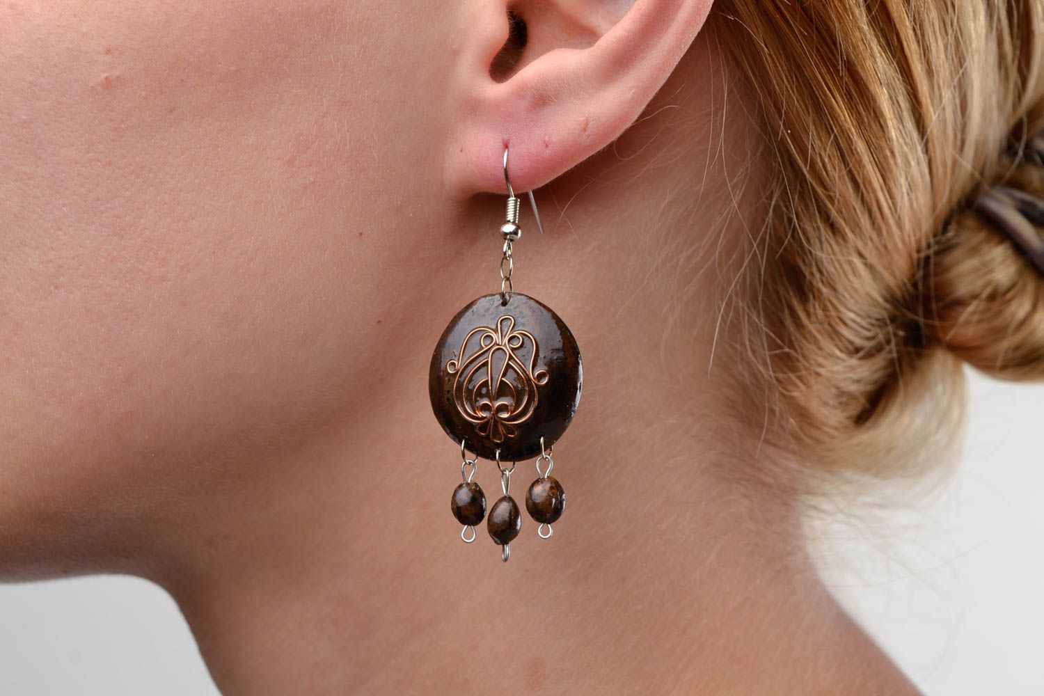 Wood earrings handcrafted jewelry unique earrings women accessories gift ideas photo 1