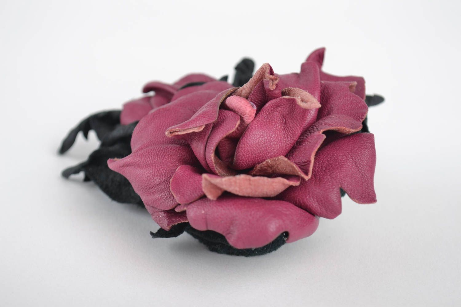 Handmade Haarspange Blume Leder Schmuck Damen Modeschmuck stilvoll rosa foto 4