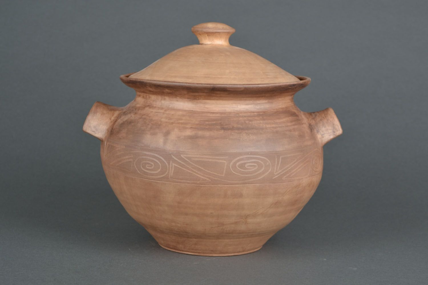 Pot en céramique avec couvercle fait main photo 3
