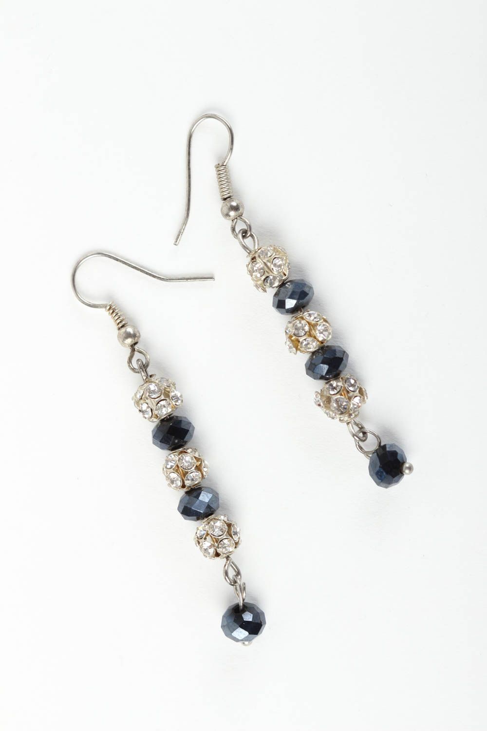 Handmade long beaded earrings crystal earrings fashion accessories for girls photo 2